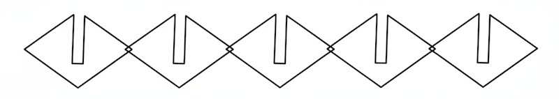 a link with 5 diamonds connected at the ends, horizontally.